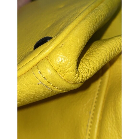 COACH MICKIE GRAIN LEATHER SHOULDER BAG SATCHEL YELLOW #F34040 Easter Ready - Picture 13 of 15